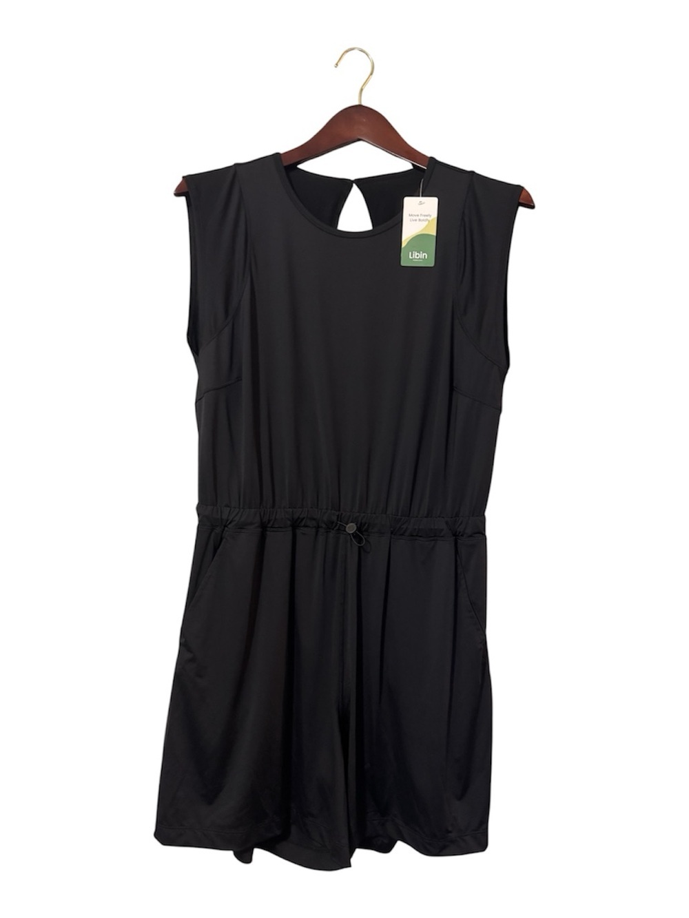 Libin Women's Golf Romper Dress Athletic Workout One Piece Black XL UPF 50+ - Picture 5 of 6
